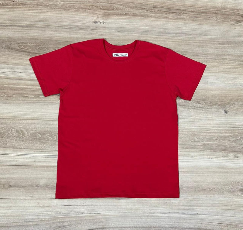 Camiseta Slim Fit Modelo Zara Vermelha