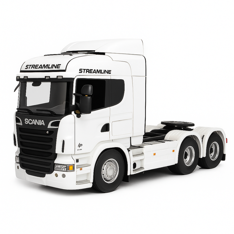 Miniatura Realista de Controle Remoto Caminhão Scania S540 6X4 + Carreta de Brinde (QUEIMA DE ESTOQUE)