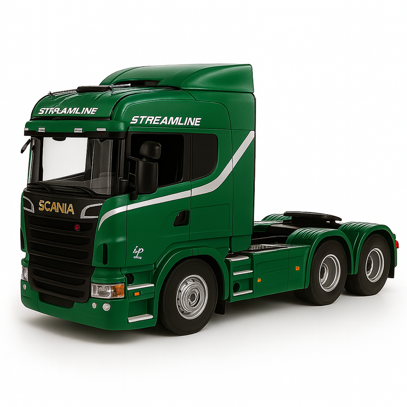 Miniatura Realista de Controle Remoto Caminhão Scania S540 6X4 + Carreta de Brinde (QUEIMA DE ESTOQUE)